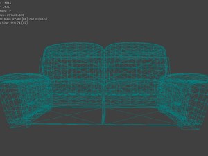 sofa with upk file for udk3 Model 3D