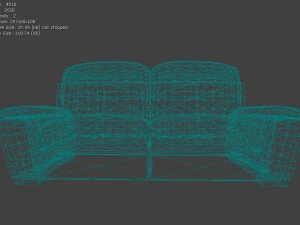 sofa with upk file for udk3 3D Model