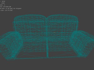 sofa with upk file for udk3 Model 3D
