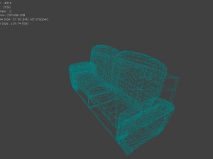 sofa with upk file for udk3 Model 3D