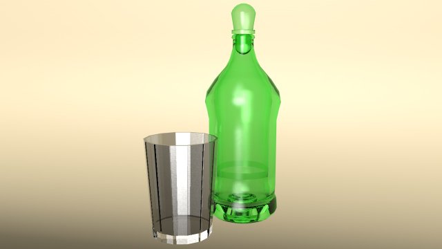 carafe and glass Model 3D .c4d .max .obj .3ds .fbx .stl .blend 