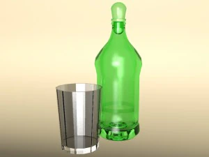 графин и стакан 3D Модель