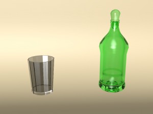 carafe and glass Model 3D