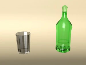 carafe and glass 3D Model