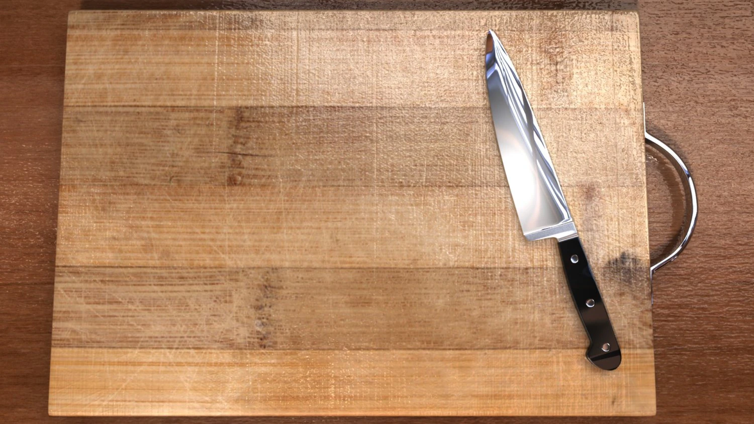 cutting board knife 3D Model .c4d .max .obj .3ds .fbx .stl .blend 