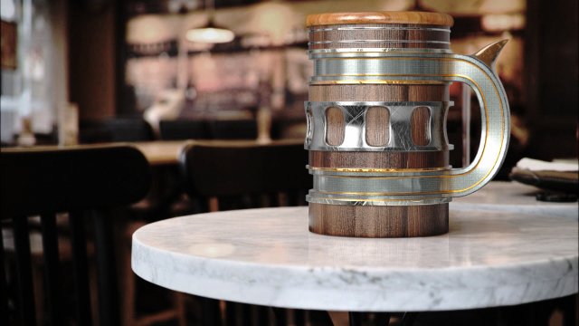 beer mug 3D Модель .c4d .max .obj .3ds .fbx .stl .blend