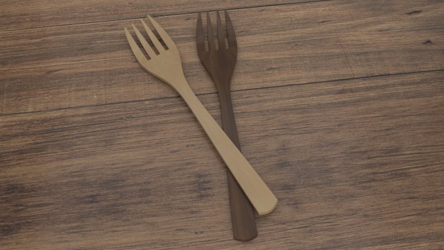 wooden fork Model 3D .c4d .max .obj .3ds .fbx .stl .blend 