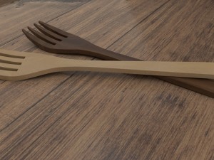 wooden fork Model 3D
