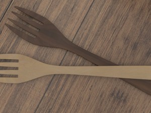 wooden fork Model 3D