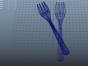 wooden fork Model 3D