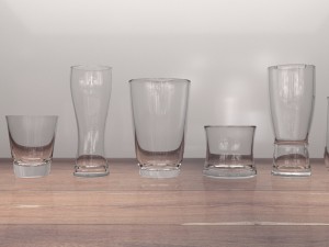 water glass set 3D Model