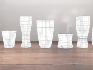 water glass set 3D Model