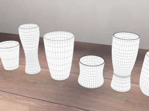 water glass set 3D Model