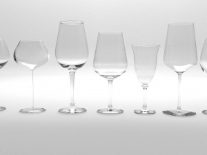 wine glass set 3D Model