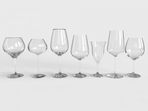 wine glass set Model 3D