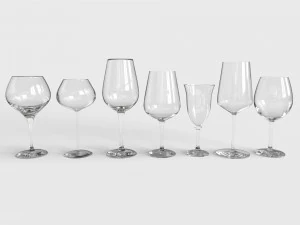 wine glass set 3D Model