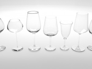 wine glass set Model 3D