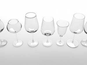 wine glass set Model 3D