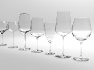 wine glass set Model 3D