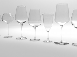 wine glass set Model 3D
