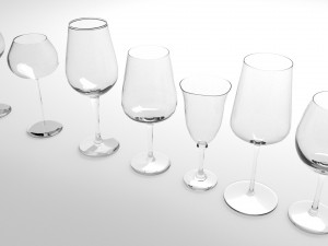 wine glass set Model 3D