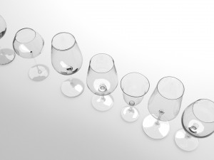 wine glass set Model 3D