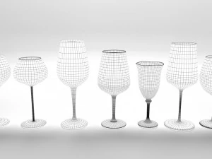 wine glass set 3D Model