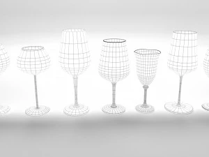 wine glass set 3D Model