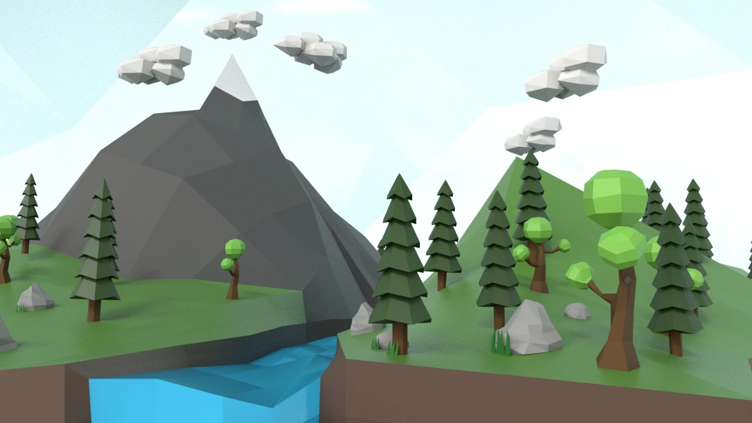 low poly island scene 3D Model .c4d .max .obj .3ds .fbx .stl .blend 