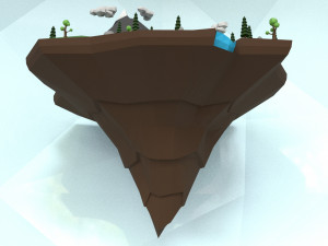 low poly island scene 3D Model