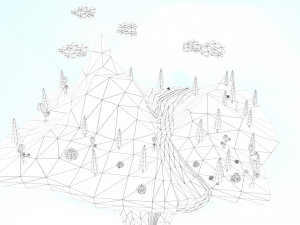 low poly island scene 3D Model