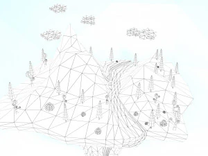 low poly island scene 3D Model