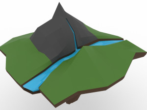 low poly island scene 3D Model