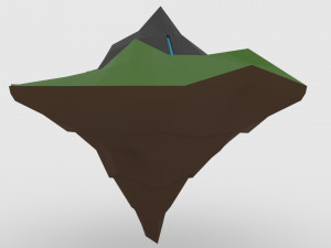 low poly island scene 3D Model