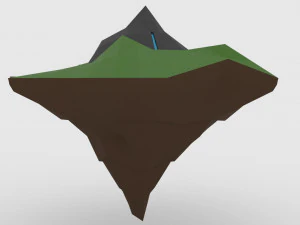 low poly island scene 3D Model