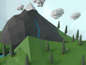 low poly island scene 3D Model