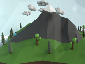 low poly island scene 3D Model
