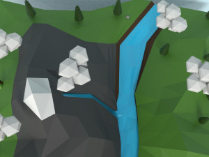 low poly island scene 3D Model