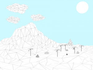 low poly tropical island 3D Model