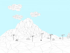 low poly tropical island 3D Model