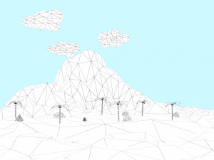 low poly tropical island 3D Model