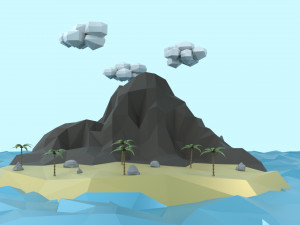 low poly tropical island 3D Model