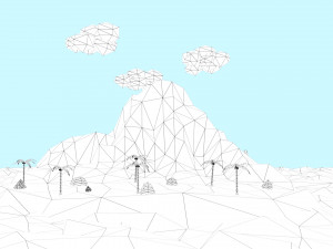 low poly tropical island 3D Model