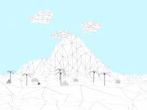 low poly tropical island 3D Model
