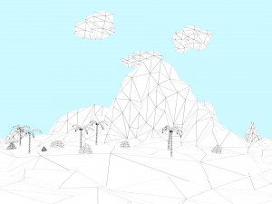 low poly tropical island 3D Model