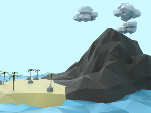 low poly tropical island 3D Model