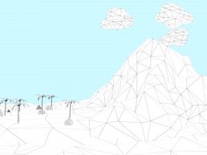 low poly tropical island 3D Model