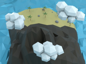 low poly tropical island 3D Model