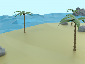low poly tropical island 3D Model