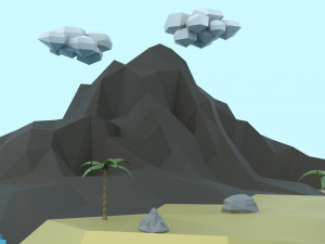 low poly tropical island 3D Model